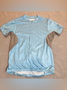 Novara Light Blue Cycling Jersey with Gray Panels Size L